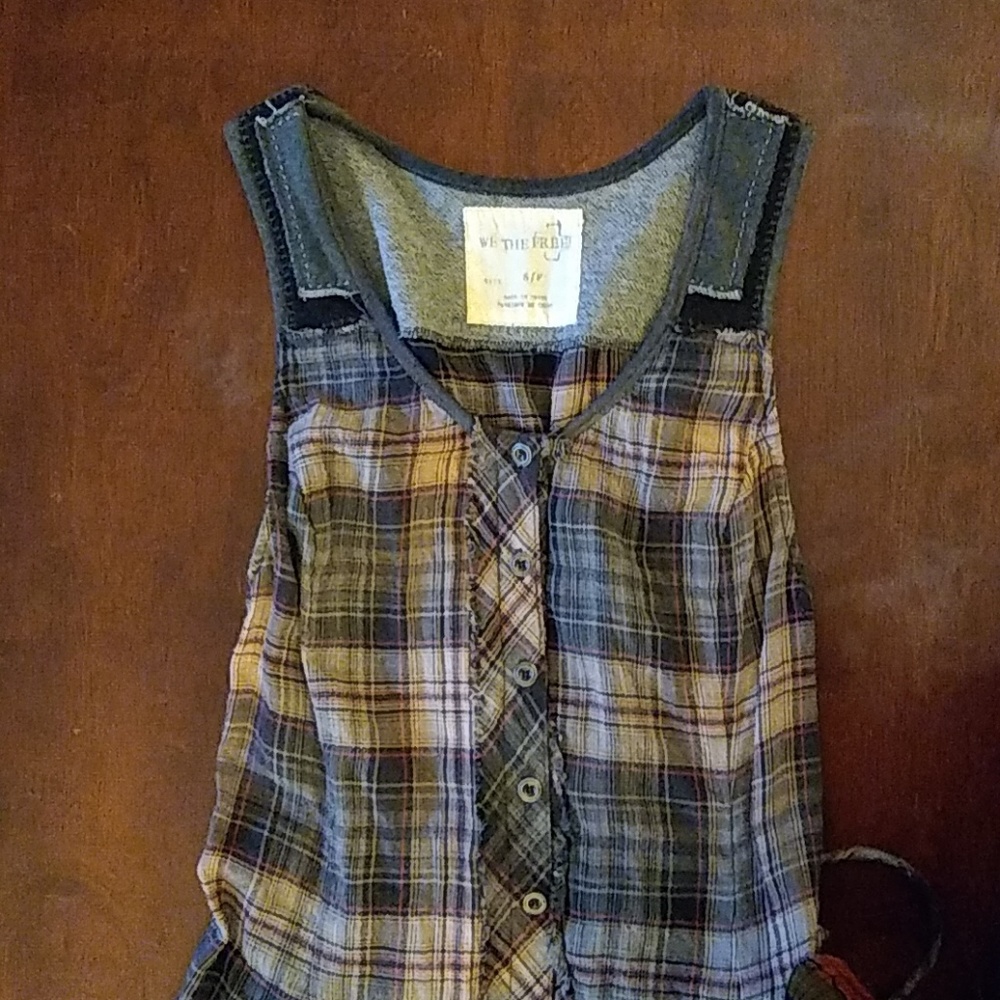 Plaid comfortable dress corset like back tie